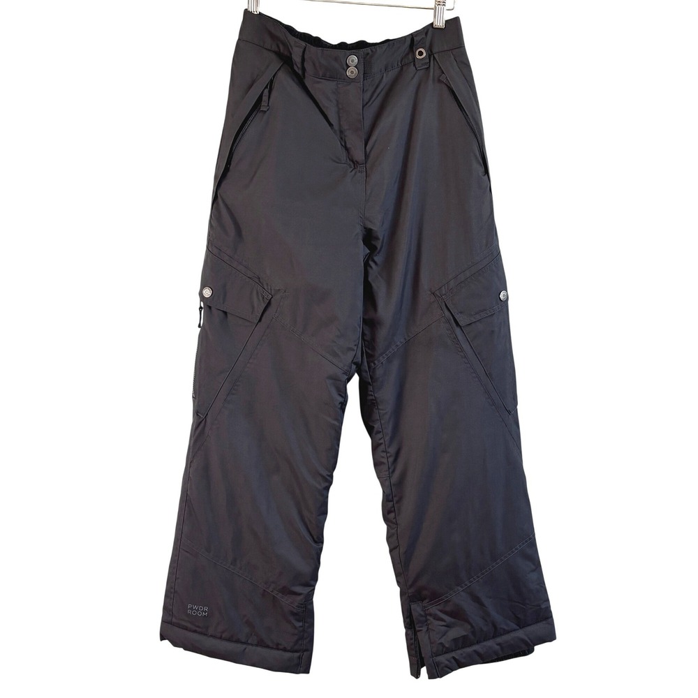 PWDR ROOM Youth XL Black Insulated Snow Pants Cargo Ski Snowboard Winter